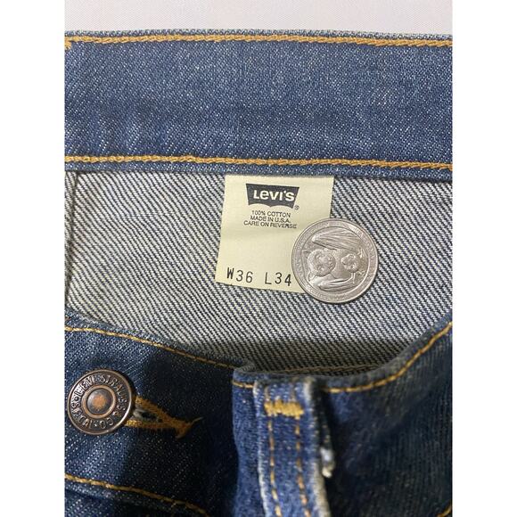 Vintage Levi’s 517 Orange Tab Boot Cut Denim Jeans USA Size 35/30 Hemmed - Picture 6 of 8